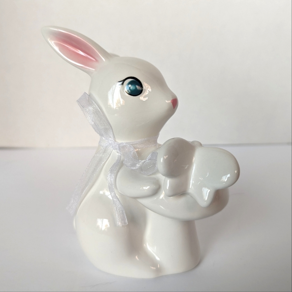 Target Easter Bunny Mushroom Spritz  Spring White Ceramic Retro Style Figure